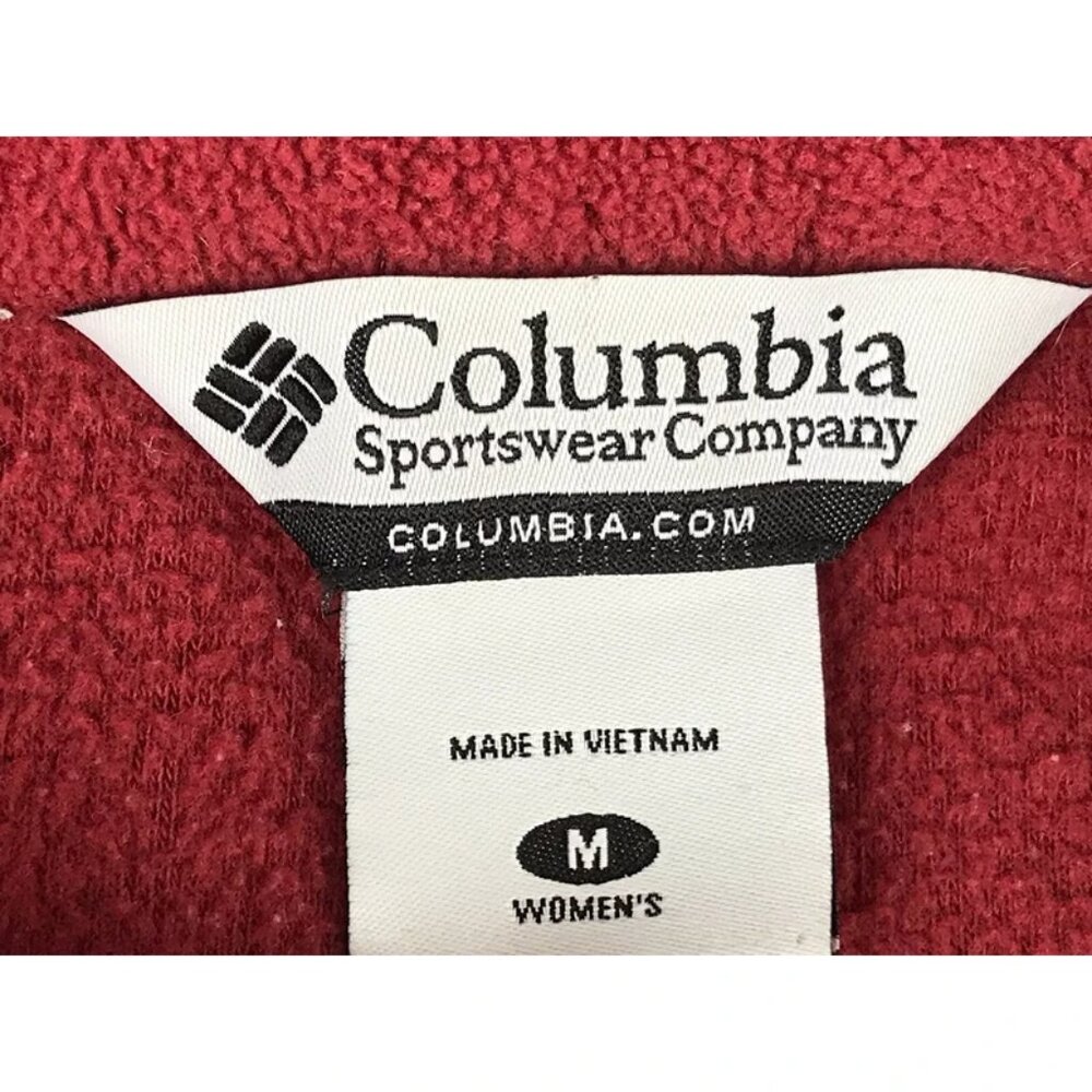 Columbia Womens Burgundy Long Sleeves Pocket Full Zip Fleece Jacket Size Medium - Picture 4 of 11